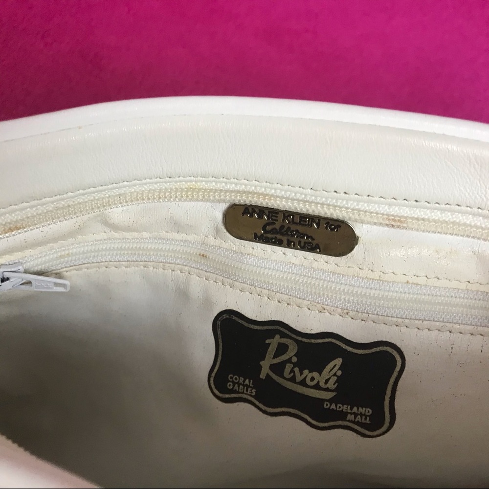VTG Anne Klein for Calderon White Leather Purse - Picture 3 of 16